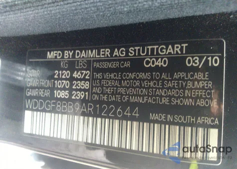 2010 Mercedes-Benz C 300 Luxury 4Matic/Sport 4Matic из США, поврежденный, VIN WDDGF8BB9AR122644